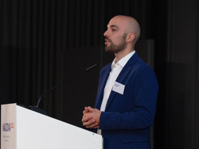 Jacopo Fiorini presenting on vessel health at BD MACOVA 2022